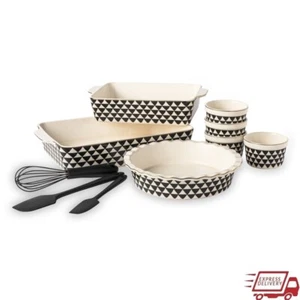 10 Piece Ceramic Bakeware Set W/ Spatulas Whisk Non-Stick Dishwasher Safe New - Picture 1 of 10