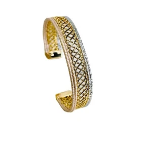 Armreifarmband, verstellbarer Armreif, goldgefüllter dreifarbiger Armreif von Advs, Gold J - Bild 1 von 7