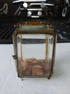 UNUSUAL MINIATURE VICTORIAN  CUT CRYSTAL AND BRASS  CARRIAGE DISPLAY CASE  - Picture 1 of 9