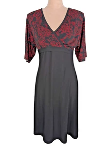 Y2K Per Seption Concept Dress Size M Black Red Floral Fairy Grunge Whimsigoth - Picture 1 of 9