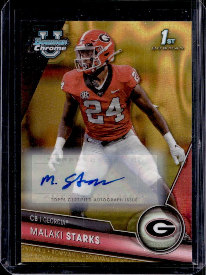 2023 Bowman Chrome University Malaki Starks 1st Lava Gold Refractor Auto #39/50