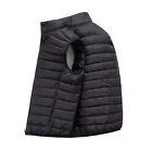Men's Cotton Sleeveless Padded Jacket Vest Slim-Fit Solid Color Lightweight Down