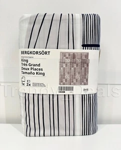 Ikea PILDVARGMAL King Duvet Cover w/2 Pillowcases Bed Set White Floral - NEW - Picture 1 of 5