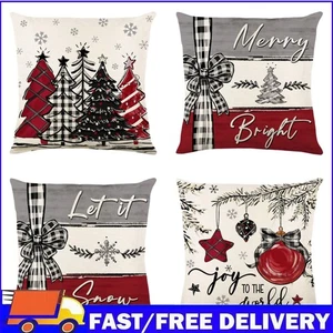 Christmas Pillow Covers Linen Decorative Pillowcase Couch Cushion Case (A) - Bild 1 von 12
