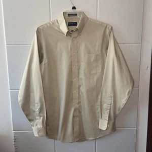 Stafford Dress Shirt Long Sleeve Men's 16 1/2 36-37 Tan / Khaki Button Down - Picture 1 of 10