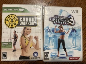 Wii Gold's Gym Cardio Workout & Hottest Party 3 Dance LOT EXERCISE Fitness - Picture 1 of 3