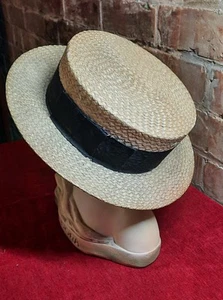 Antique Straw Boater original 1928 " Irish linen association." Rare " - Picture 1 of 20
