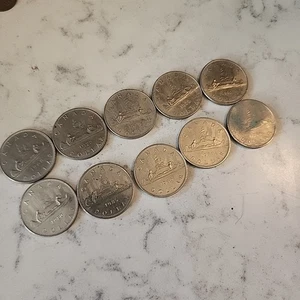 Canadian Silver (nickel) Dollars 1985 Lot X10 Circulated but Very Nice 1968 1972 - Bild 1 von 7
