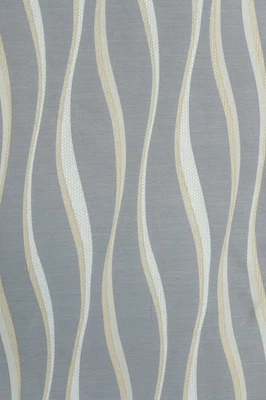 Tela tejida jacquard a rayas marfil y dorado por yarda, tela texturizada, enrejado Foto 1 de 4