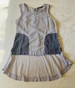Doe & Rae transparente Bluse Tasche vorne High Low transparent minimalistisch S - Bild 1 von 9