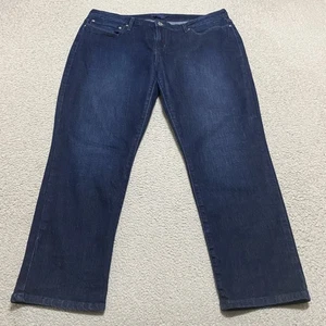Levis Jeans Womens 18W Plus Blue Denim Dark Wash Straight Demi Curve High Rise - Picture 1 of 13
