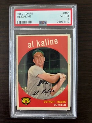 Topps Baseball 1959 #360 Al Kaline PSA 4 en muy buena condición-ex recién regresado de PSA Foto 1 de 2