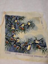 Vtg 80s  Bird/Floral horizons Needlepoint Needlework Pillow Chair Cover As-Is