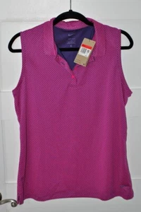 NIKE Size L pink Women's Dri-fit Victory sleeveless polo shirt DH2323-642 golf - Picture 1 of 2