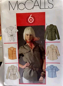 Shirt Jacket 6 8 10 12 McCalls M5052 Sewing Pattern McCall's 5020 Safari Travel - Picture 1 of 13