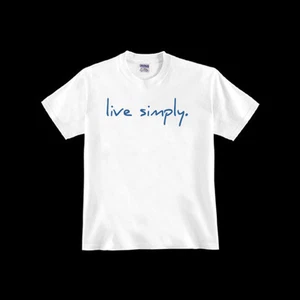 LIVE SIMPLY einfacher Text Smile Relax Yoga Frieden Wohlbefinden Tao Buddha T-SHIRT - Bild 1 von 1