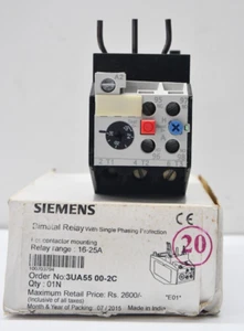 SIEMENS 3UA55 00-2C THERMAL OVERLOAD RELAY 16-25 RANGE - Picture 1 of 9