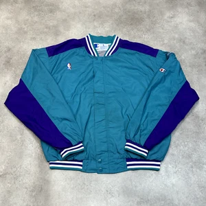 NBA Champion Varsity Jacket Womens Large Charlotte Hornets Bomber Coat, Green - Picture 1 of 11
