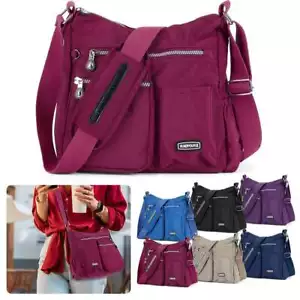 Waterproof Messenger Cross Body Ladies Handbag Shoulder Bag Womens Large Purse - Picture 1 of 18