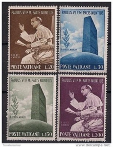 Vatican 1965 Visit of Paul VI UN Palace Building 4v MNH - Picture 1 of 1