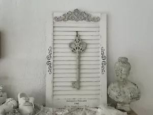Shabby Antikoptik Deko Fensterladen Holz Bild Vintage OrnamentBrocante Landhaus - Bild 1 von 5