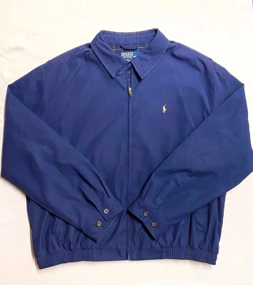 Vintage Polo Ralph Lauren Jacket Mens 2XL Navy Blue Harrington Golf Zip Bomber - Image 1 of 4