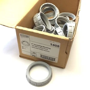 Lot of 24 Hubbell 1408 Insulating Bushing 2" Gray Flame Retardant Polypropylene - Bild 1 von 4
