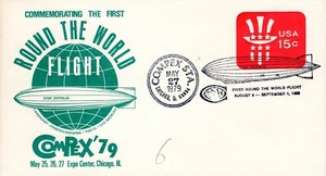 GRAF ZEPPELIN ROUND THE WORLD FLIGHT, CHICAGO, IL 1979 FDC9289 - Picture 1 of 1
