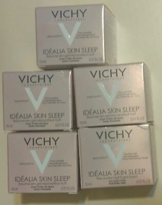 VICHY Idealia Skin Sleep Recovery Night Gel-Balm 0.51oz (5 Pack)  🆕️💯ORIGINAL  - Image 1 of 2
