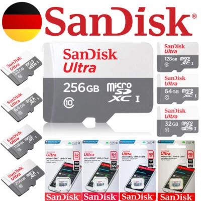 SanDisk ULTRA micro SD Karte Speicherkarte 32GB 64GB 128GB 256GB memory card - Bild 1 von 4