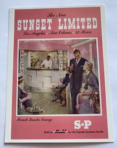 Vintage Railroad Ad Print~ Southern Pacific Sunset Limited French Quarter Lounge - Picture 1 of 2