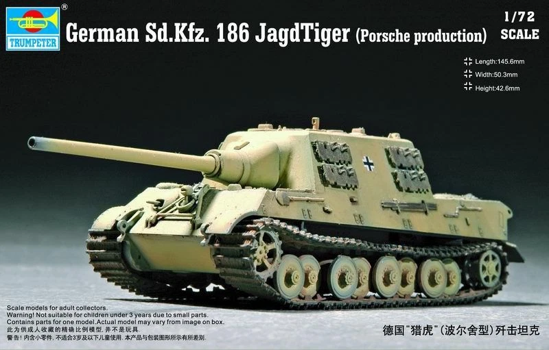 Trumpeter 07273 - 1:72 German Sd.Kfz.186 Tigre di Caccia (Porsche Model) - Nuovo - Immagine 1 di 1