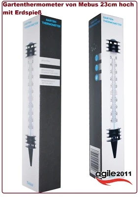 Mebus Gartenthermometer mit Erdspieß Außenthermometer Thermometer 23 cm