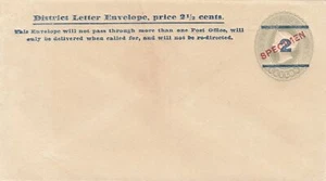 Ceylon - 2 1/2 c Queen Victoria SPECIMEN District Letter Envelope - Picture 1 of 1