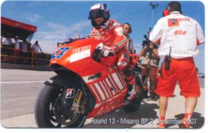 TELECOM 2429 DUCATI RACING ROUND 13 MISANO CARD NEW - Picture 1 of 1