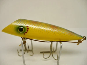 Vintage Fishing Lure ROSEGARD Salmon Plug Correct Box Yellow Shiner Scale Clean - Picture 1 of 13