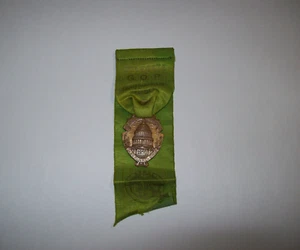 Vintage Political GOP HOUSE SENAT Delegate Ribbon + Medal 1950 Ohio Convention - Bild 1 von 12