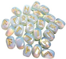 Opalite Rune Crystal Stones Set Elder futhark Reiki Healing gemstone 25 Pcs