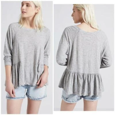 Camiseta deportiva Current Elliott The Girlie gris jaspeado pimienta tejida gran tamaño Anthro Foto 1 de 4