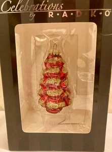 Christopher Radko Handarbeit Glas Ornament rot Weihnachtsbaum 2009 N.O.S. - Bild 1 von 6