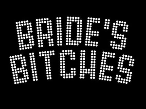 BRIDE'S BITCHES Hen diamante transfer hotfix iron on t-shirt rhinestone motif -V - Picture 1 of 5