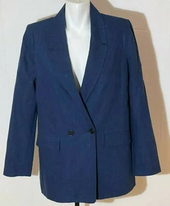 Banana Republic Women Linen Blazer Cardigan Navy Blue 8 Small Medium New NWT - Picture 1 of 6