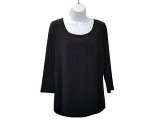 Blusa Chicos Talla 1 EE. UU. 8 Negra Cremallera Trasera Mujer Carrera Top Cremallera Tono Dorado - Imagen 1 de 5