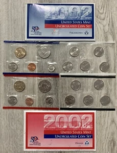 2002 US Mint Sets Uncirculated Coins Philly & Denver Mint COA & OGP 20 Coins! - Picture 1 of 8