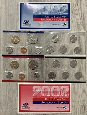 2002 US Mint Sets Uncirculated Coins Philly & Denver Mint COA & OGP 20 Coins! - Image 1 of 4