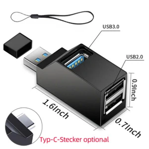 Mini USB 3.0 HUB 3 Port Verteiler Adapter Für Kartenleser PC Notebook Laptop - Bild 1 von 7