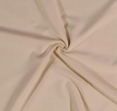 Organic Cotton Knit Off-White/Cream 54" Wide Jersey Knit Fabric by Yard D447.21 - Image 1 of 2