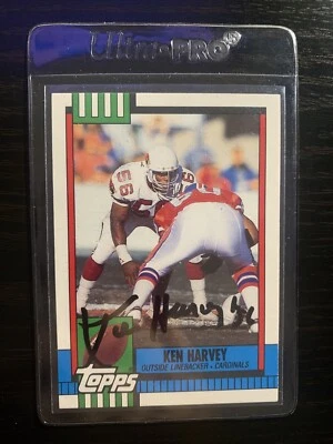 Autograph 1990 Topps Traded Ken Harvey #23T Rookie Signed Phoenix AZ Cardinals - Image 1 of 4