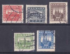 Denmark 156-58 & 159-60 1920-21 2 Used Castle & Cathedral 2 Sets Very Fine