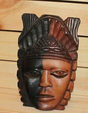 Vintage afrikanische Handschnitzerei Holz Stammes Wandbehang Maske
